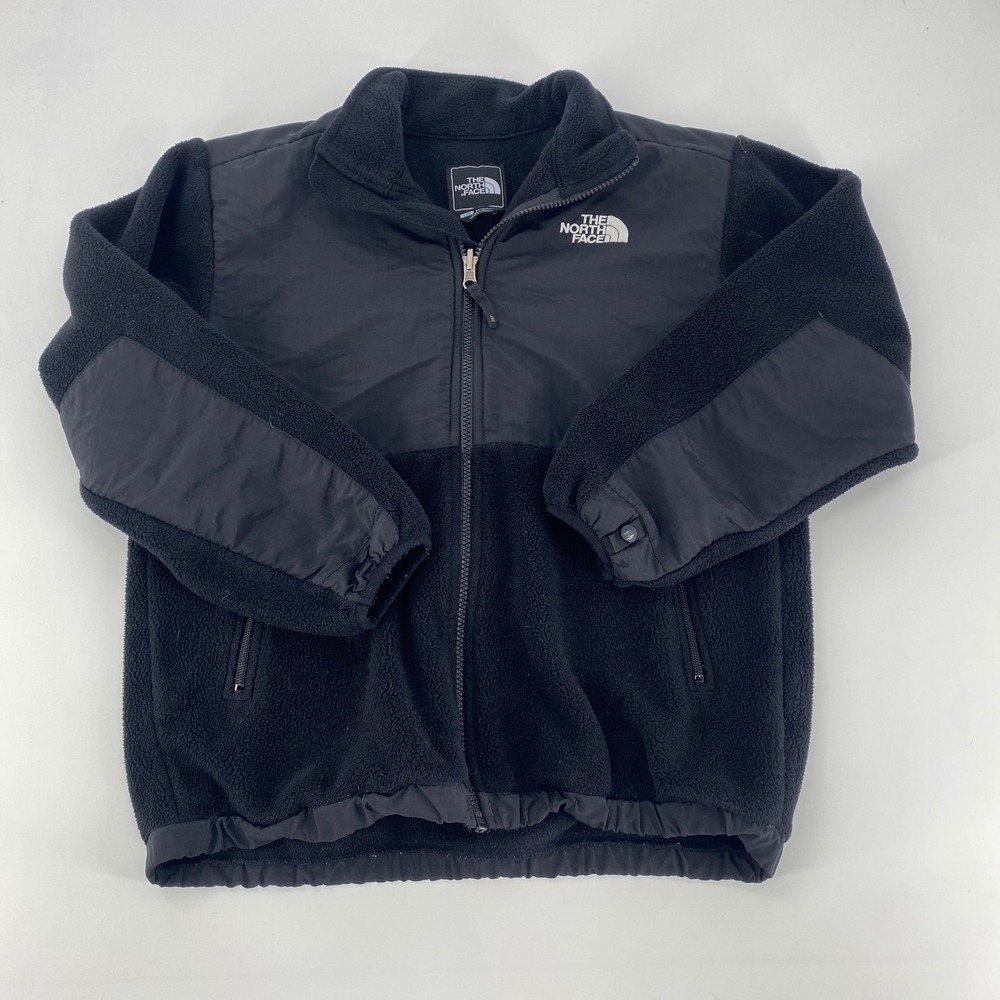 The North Face Fleece Jacket Boys L G Black Zip Up Outdoors‎ Warm